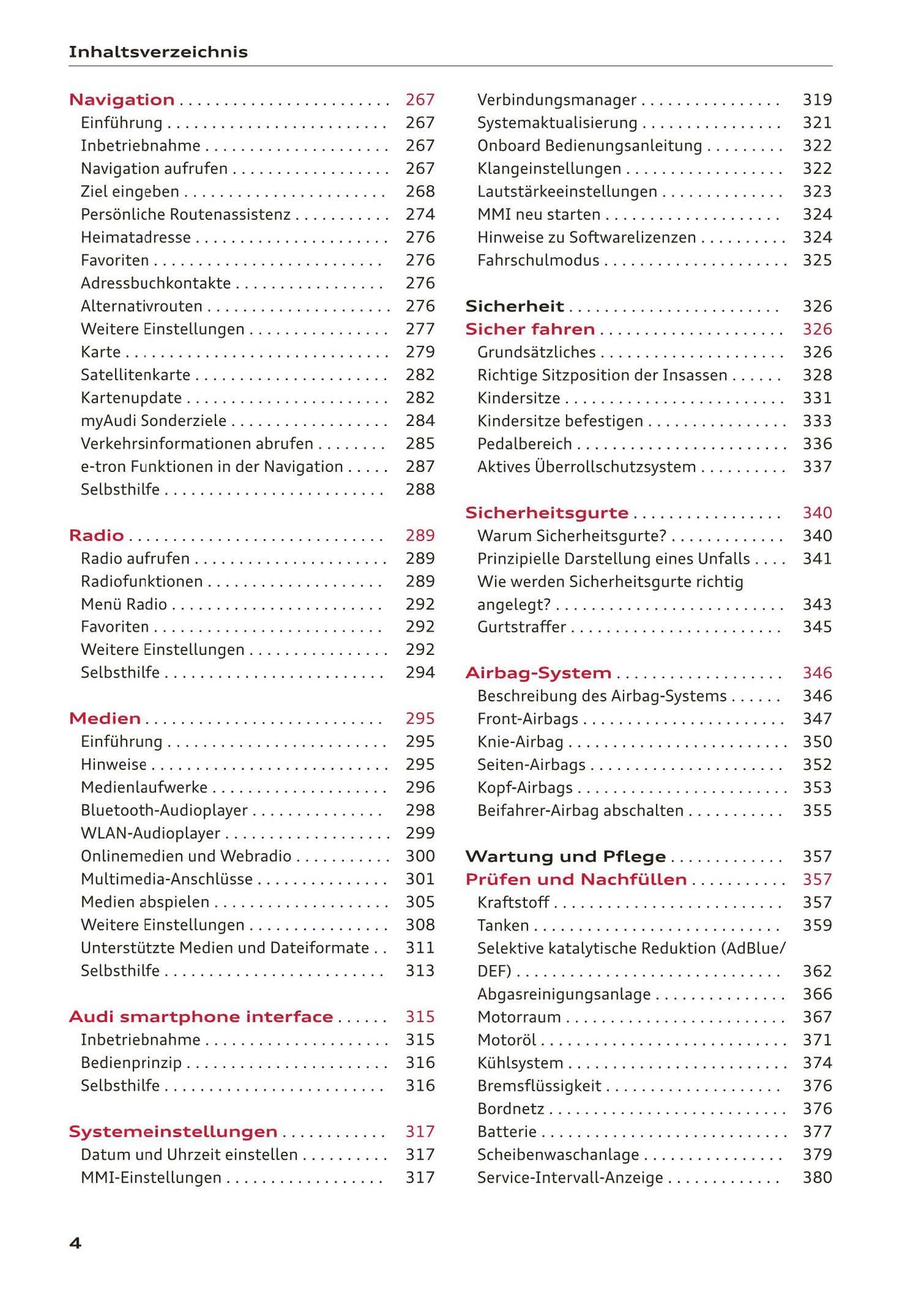 2018-2019 Audi A3/A3 Limousine/A3 Cabriolet/A3 Sportback Owner's Manual | German