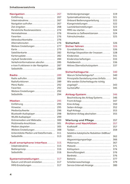 2018-2019 Audi A3/A3 Limousine/A3 Cabriolet/A3 Sportback Owner's Manual | German