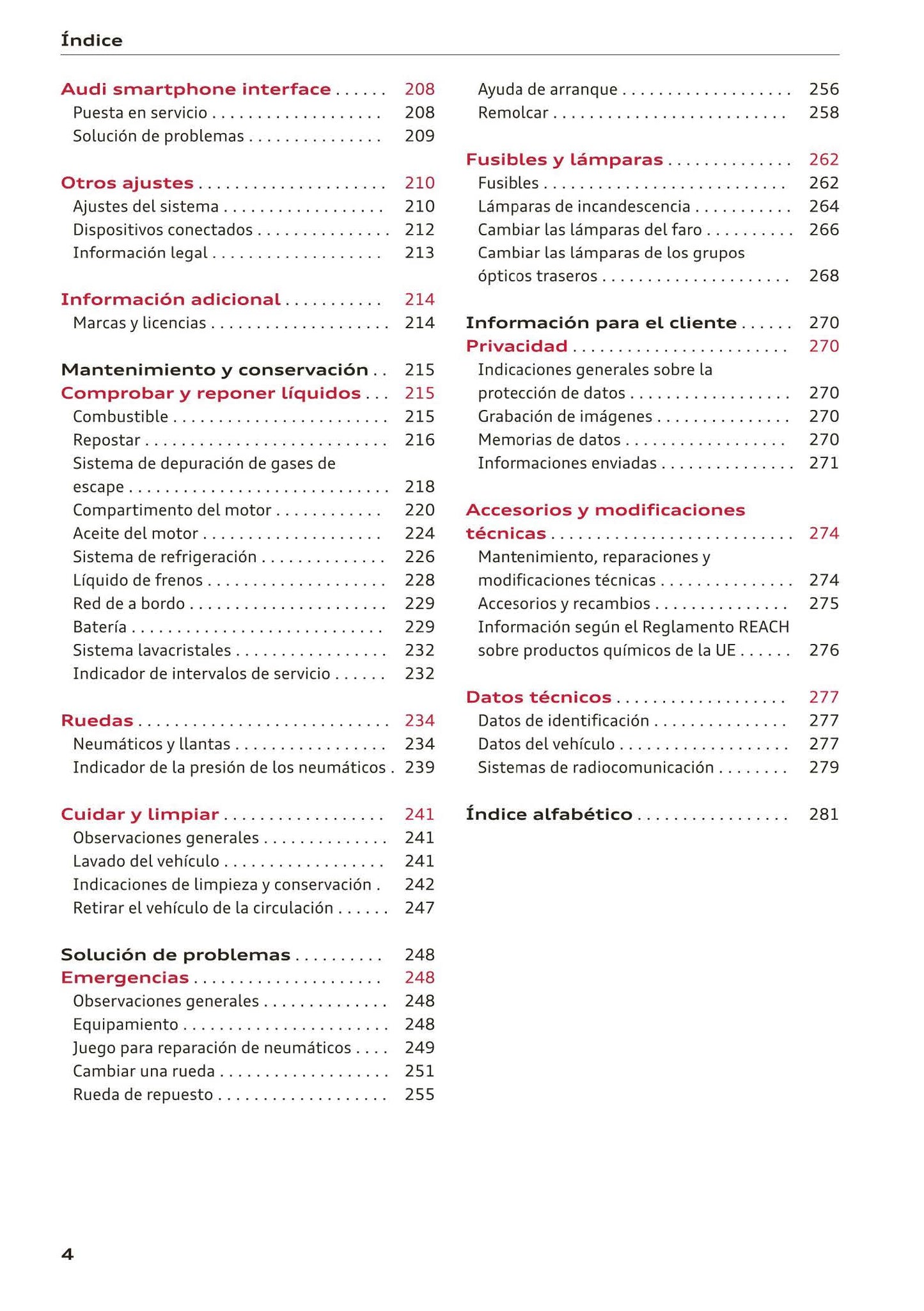 2018-2023 Audi A1 Manuel du propriétaire | Espagnol