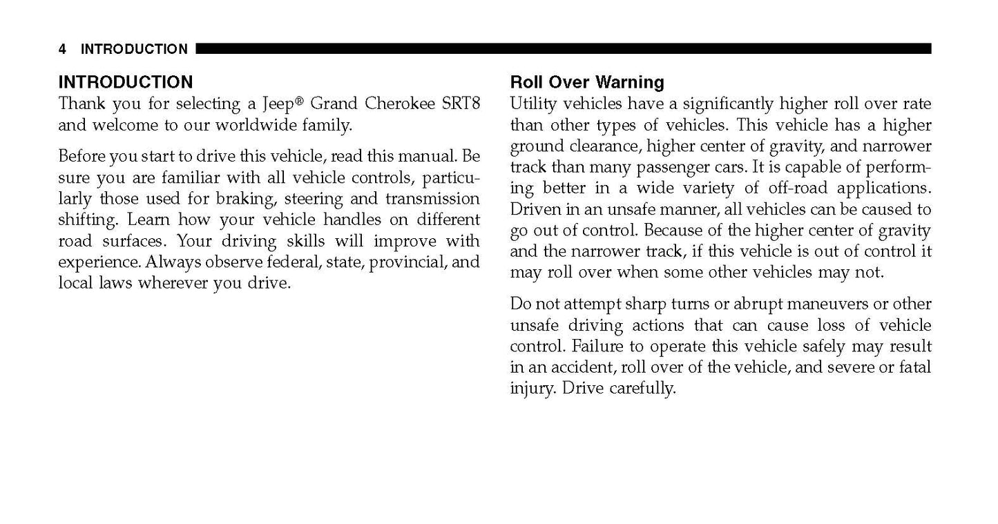 2007 Jeep Grand Cherokee Manuel du propriétaire | Anglais
