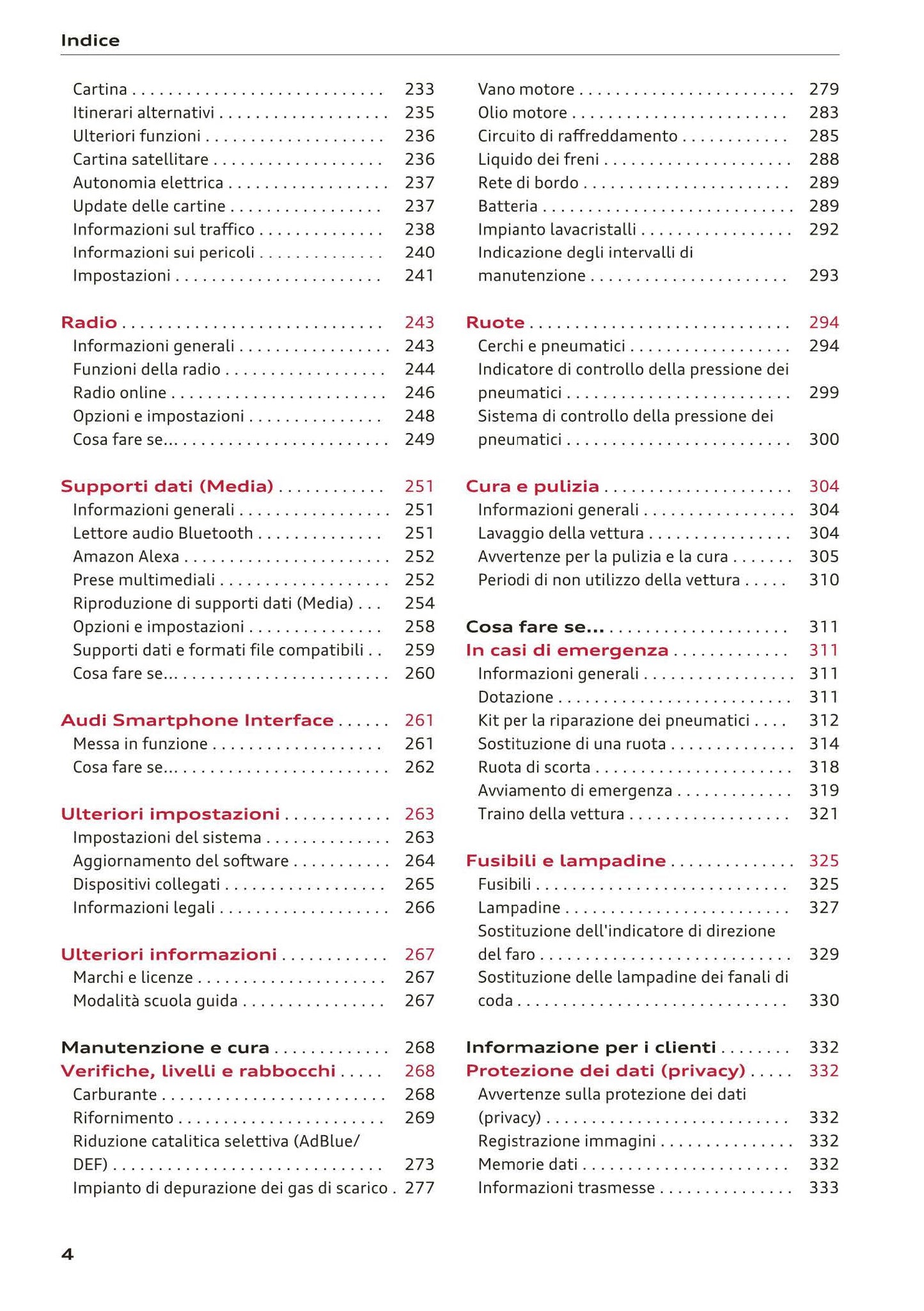 2018-2023 Audi Q3 Manuel du propriétaire | Italien