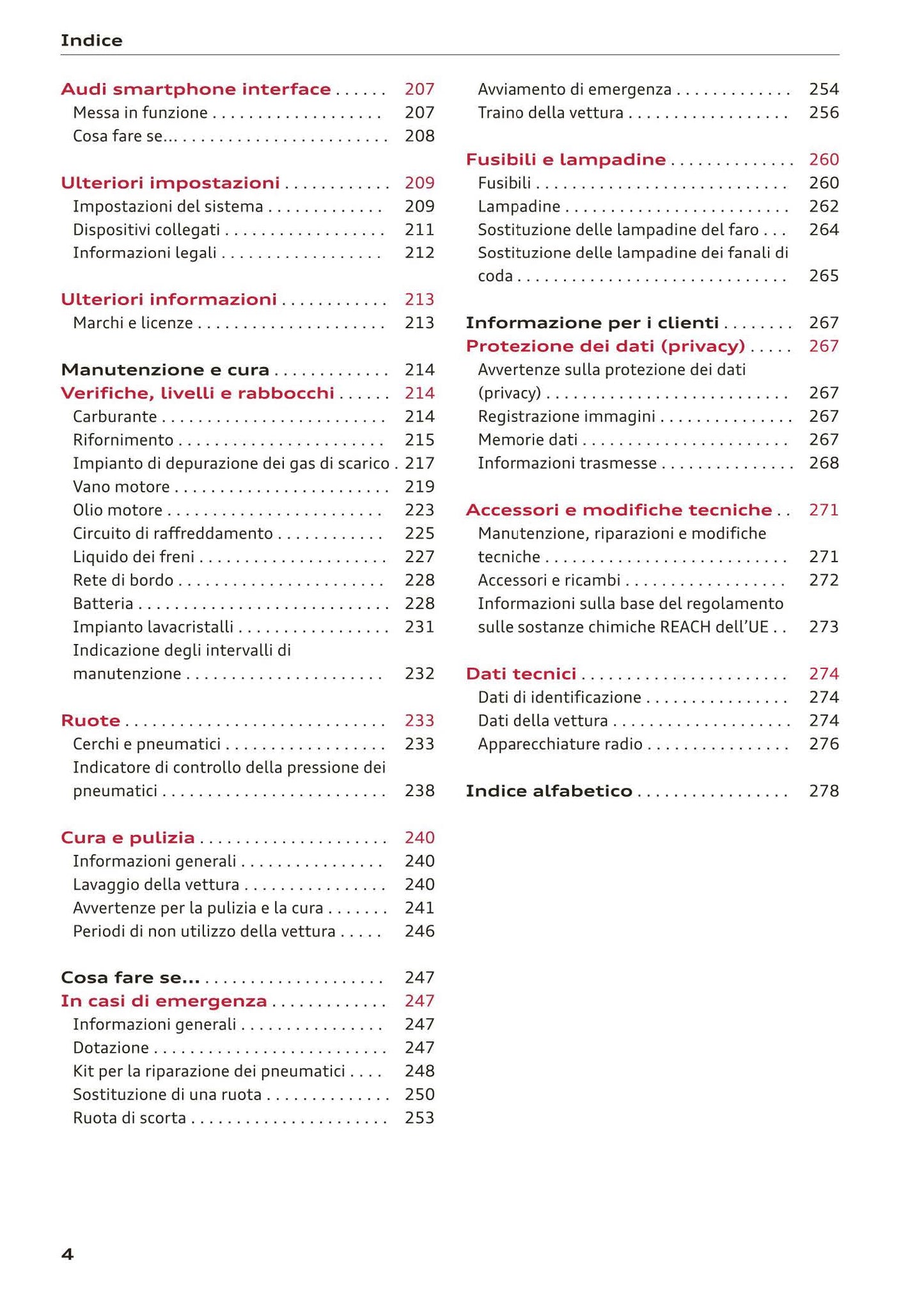 2018-2023 Audi A1 Sportback/A1 citycarver Owner's Manual | Italian