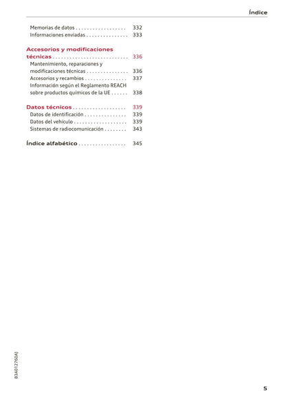 2018-2023 Audi Q3 Manuel du propriétaire | Espagnol