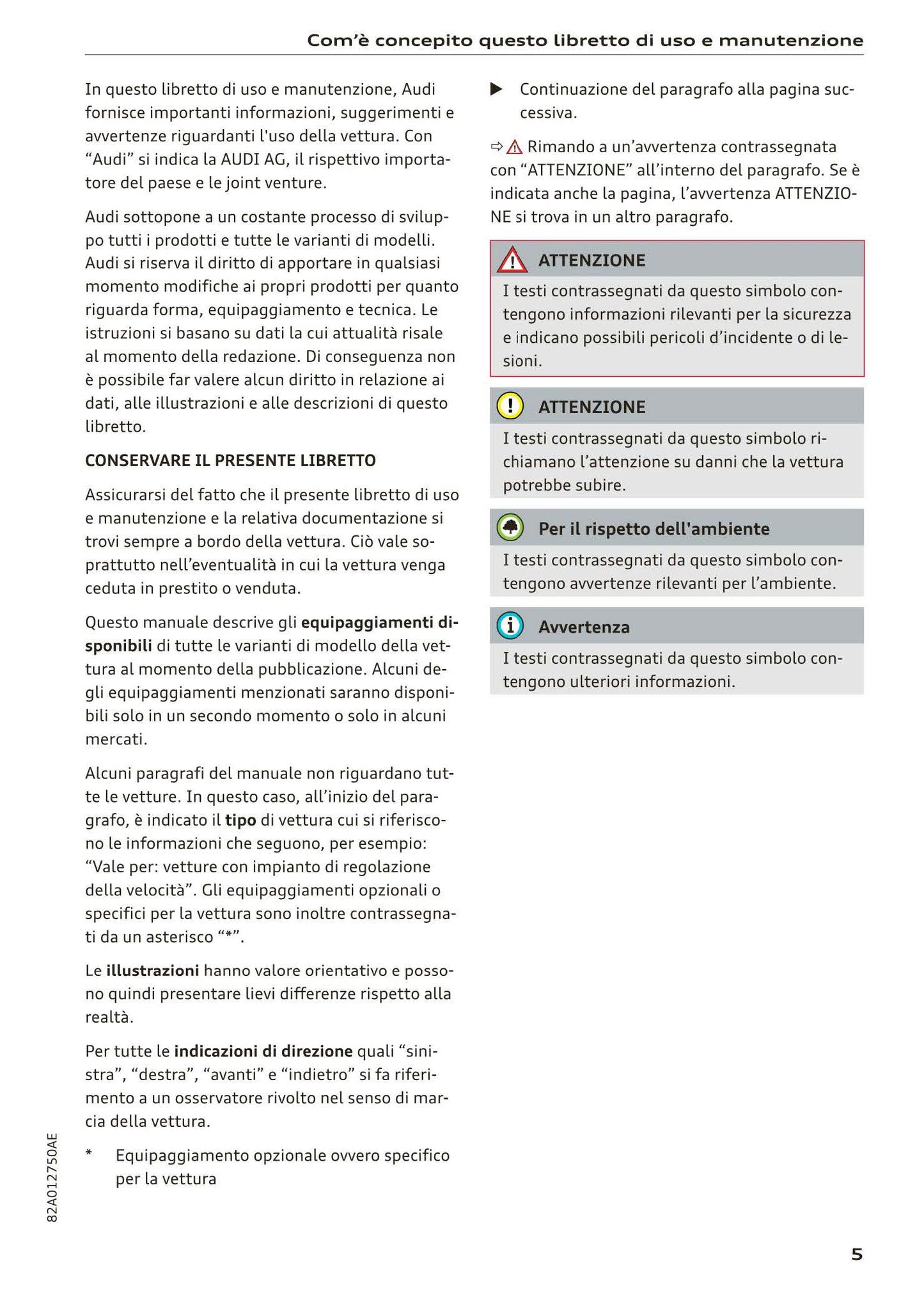 2018-2023 Audi A1 Sportback/A1 citycarver Owner's Manual | Italian