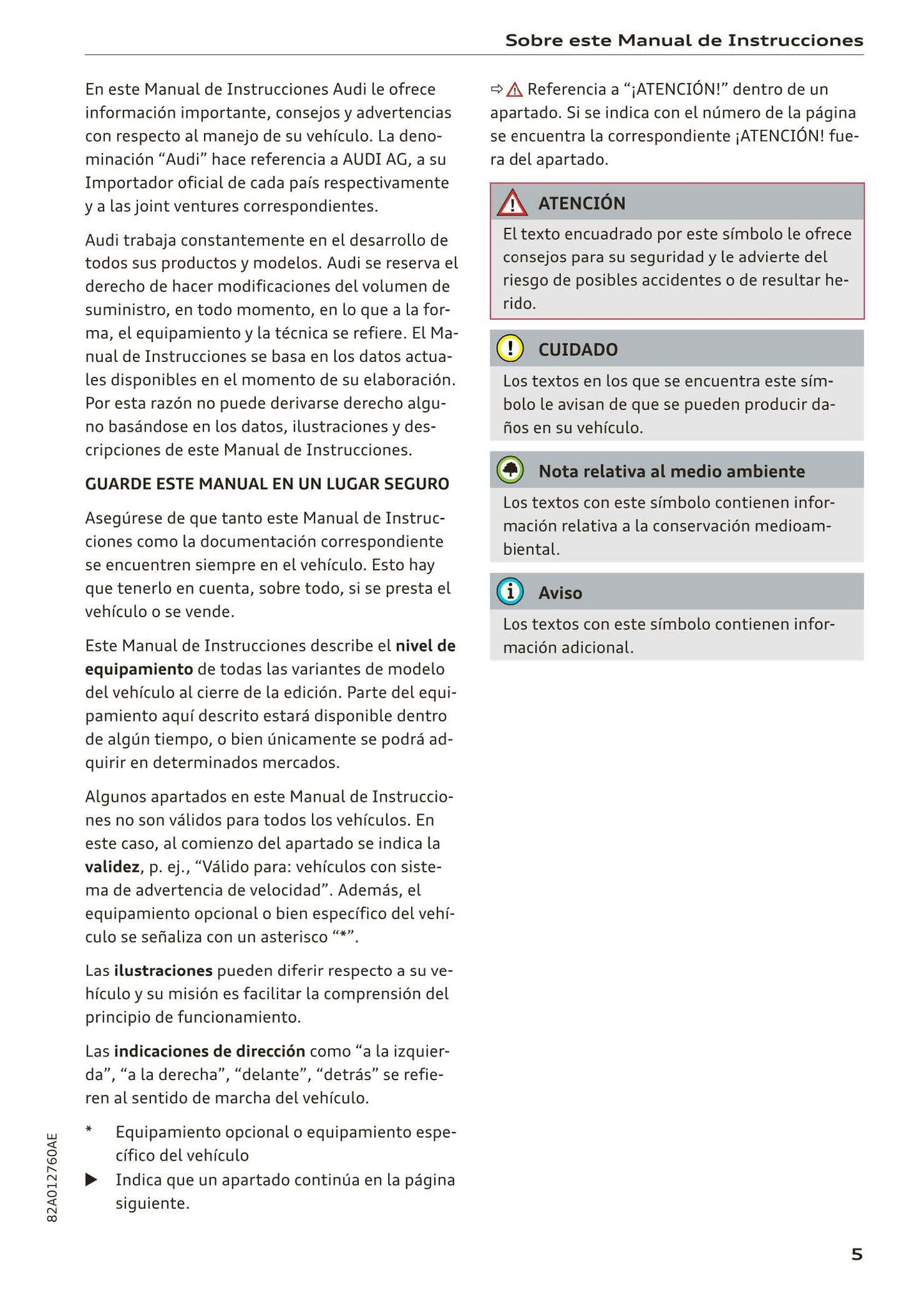 2018-2023 Audi A1 Manuel du propriétaire | Espagnol