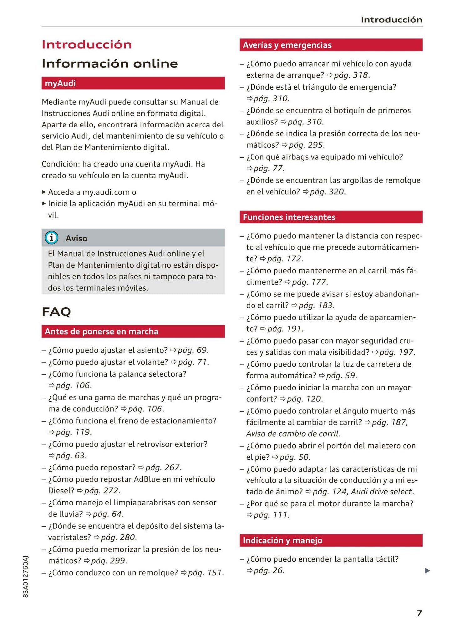 2018-2023 Audi Q3 Manuel du propriétaire | Espagnol