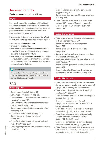 2016-2018 Audi A3 Manuel du propriétaire | Italien