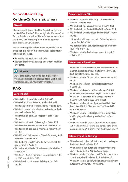 2018-2019 Audi A3/A3 Limousine/A3 Cabriolet/A3 Sportback Owner's Manual | German