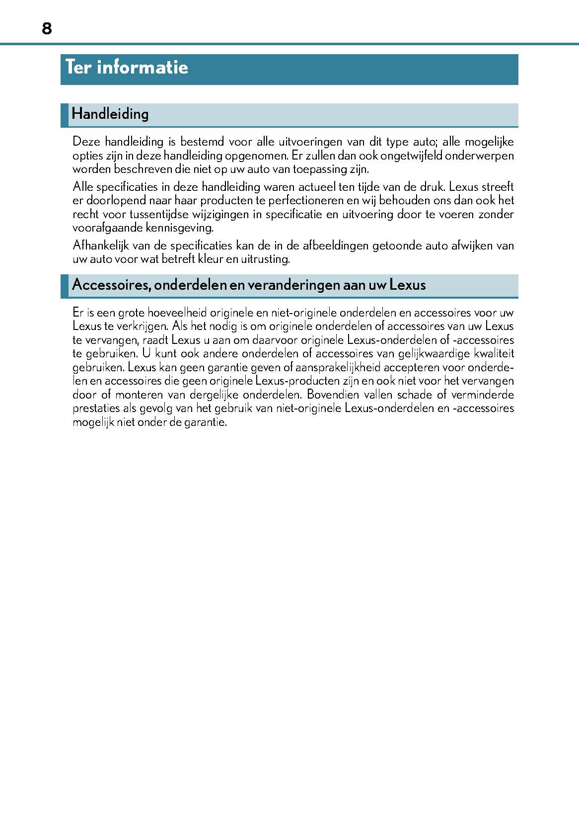 2015-2018 Lexus RC Manuel du propriétaire | Néerlandais