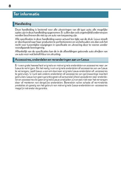2015-2018 Lexus RC Manuel du propriétaire | Néerlandais