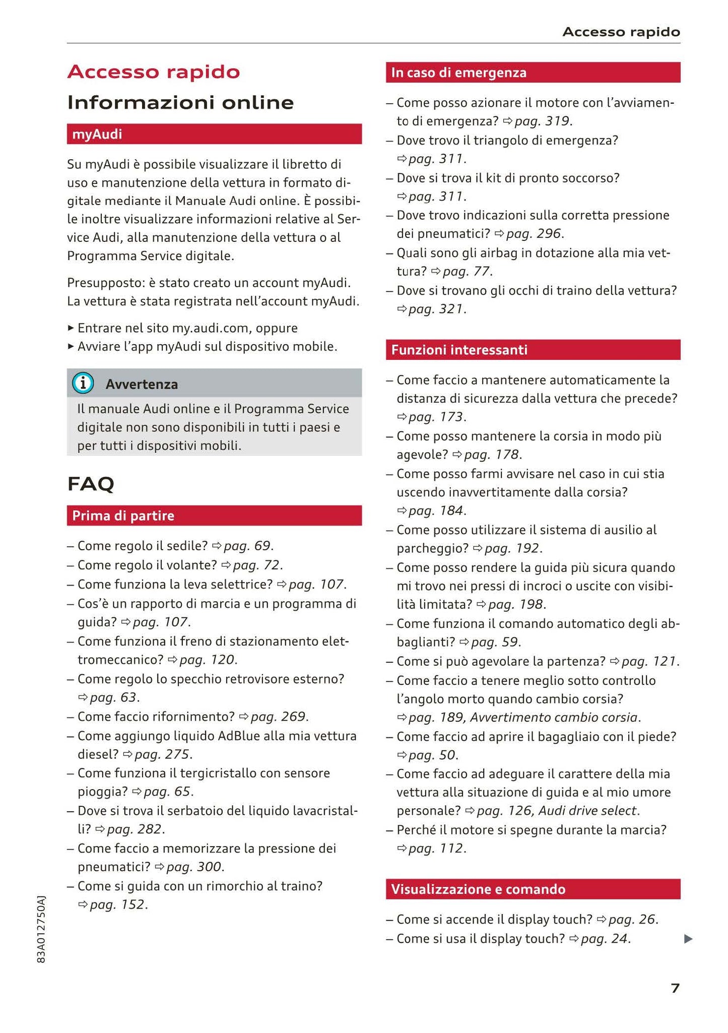 2018-2023 Audi Q3 Manuel du propriétaire | Italien