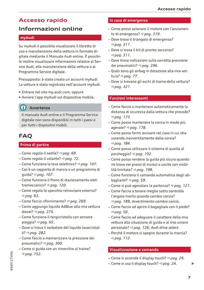 2018-2023 Audi Q3 Manuel du propriétaire | Italien