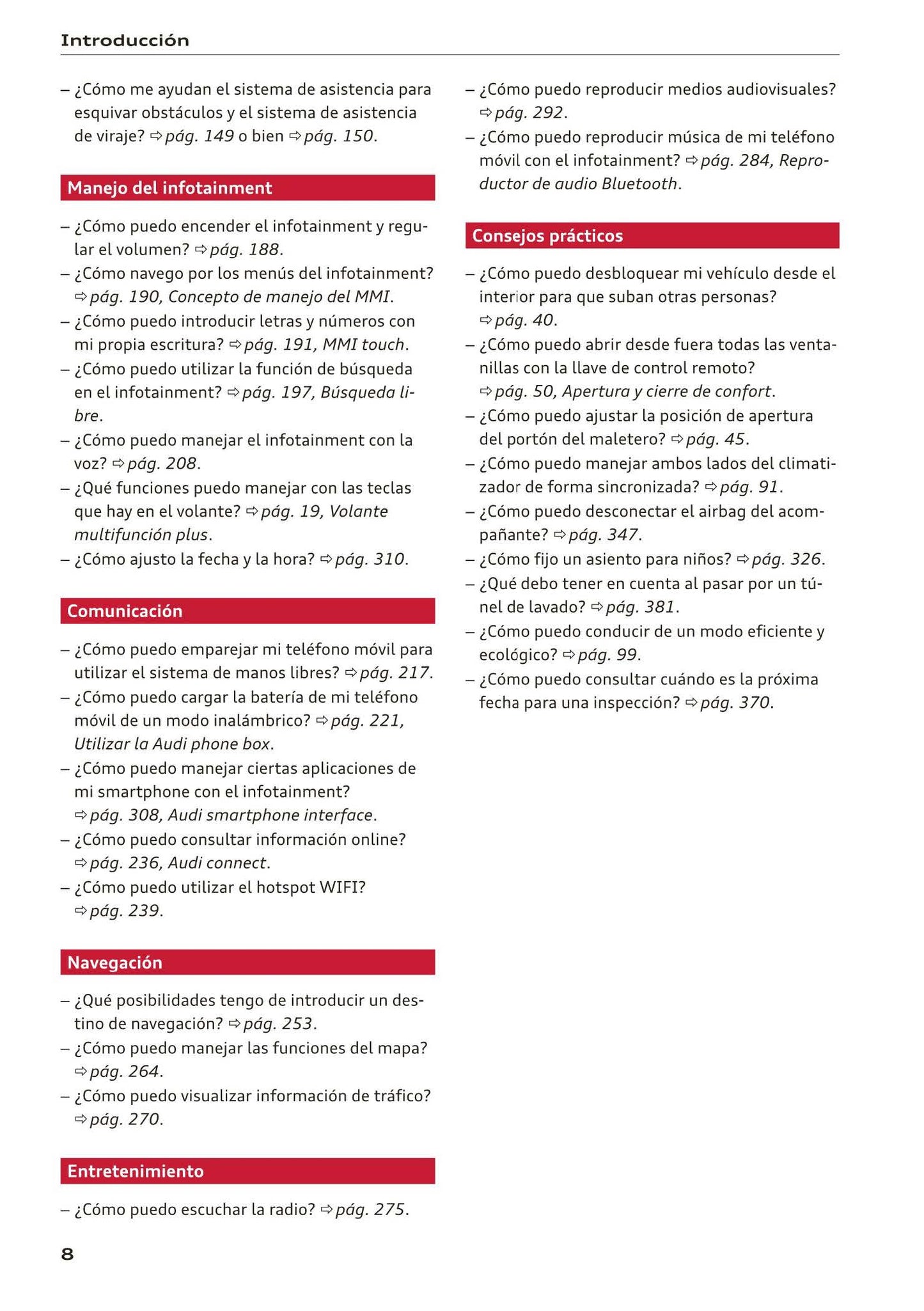 2017-2020 Audi A5 Manuel du propriétaire | Espagnol