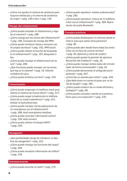 2017-2020 Audi A5 Manuel du propriétaire | Espagnol