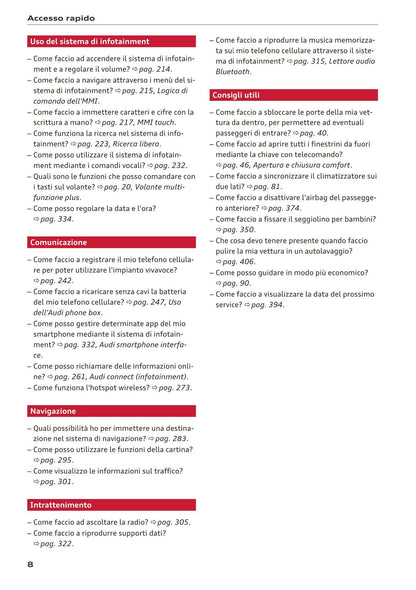2016-2018 Audi A3 Manuel du propriétaire | Italien