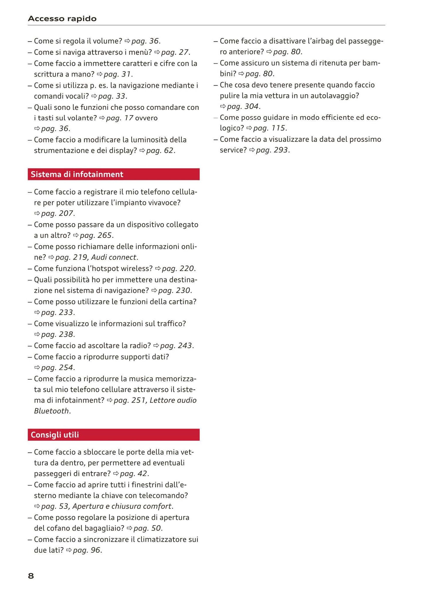 2018-2023 Audi Q3 Manuel du propriétaire | Italien