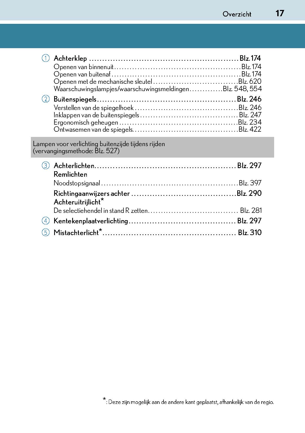 2017-2018 Lexus GS 350/GS 300/GS F Owner's Manual | Dutch