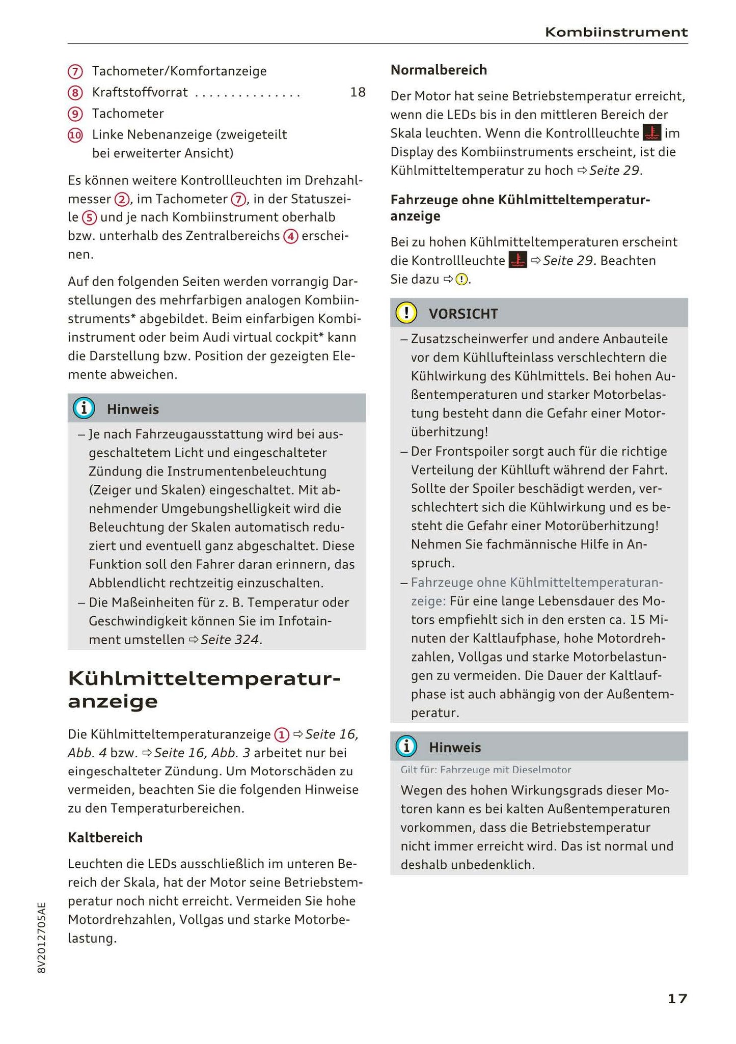 2017-2018 Audi A3/A3 Cabriolet/A3 Limousine/A3 Sportback/A3 Sportback e-tron/A3 Sportback g-tron/RS 3 Limousine/RS 3 Sportback/S3/S3 Cabriolet/S3 Limousine/S3 Sportback Owner's Manual | German