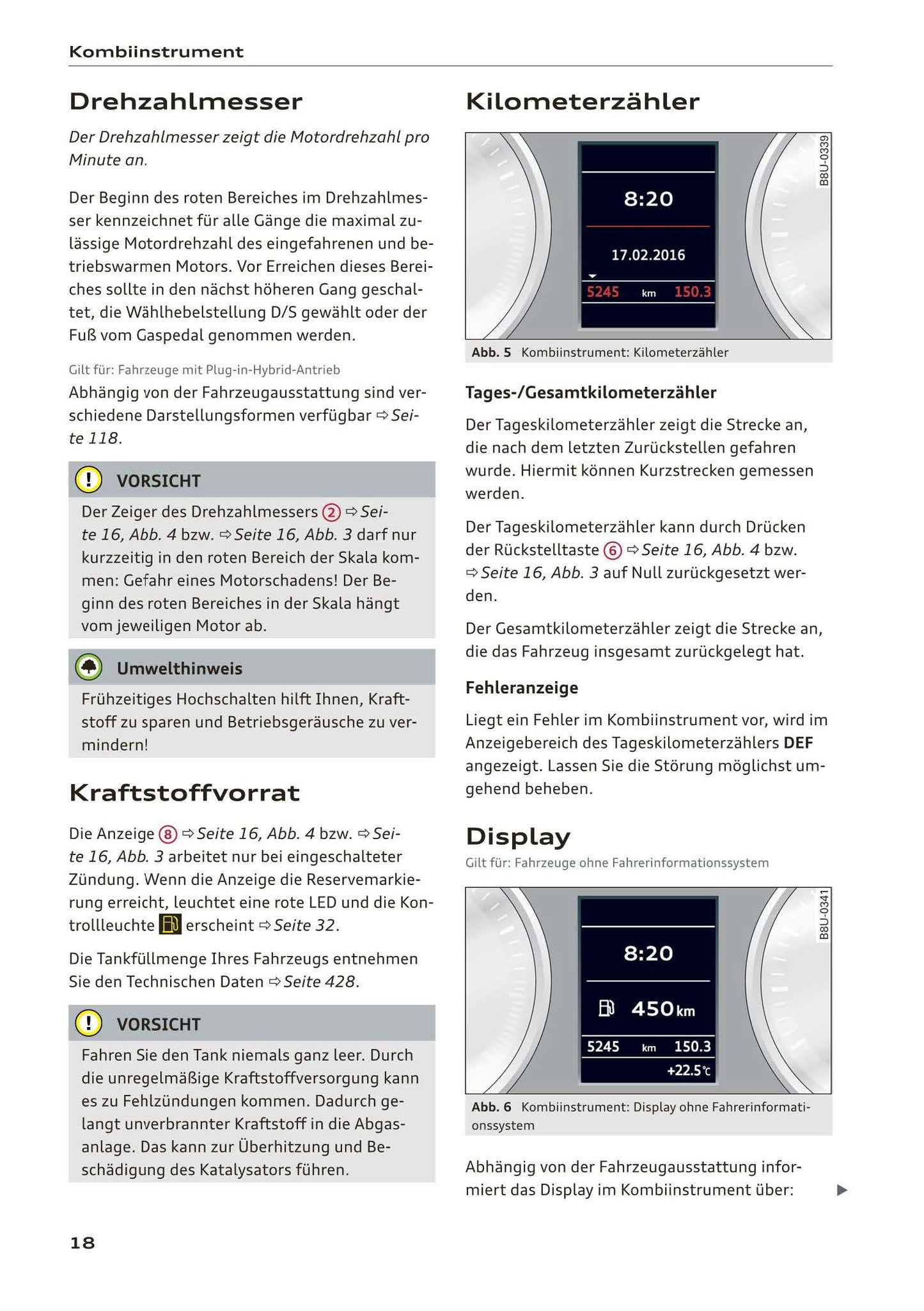 2018-2019 Audi A3/A3 Limousine/A3 Cabriolet/A3 Sportback Owner's Manual | German