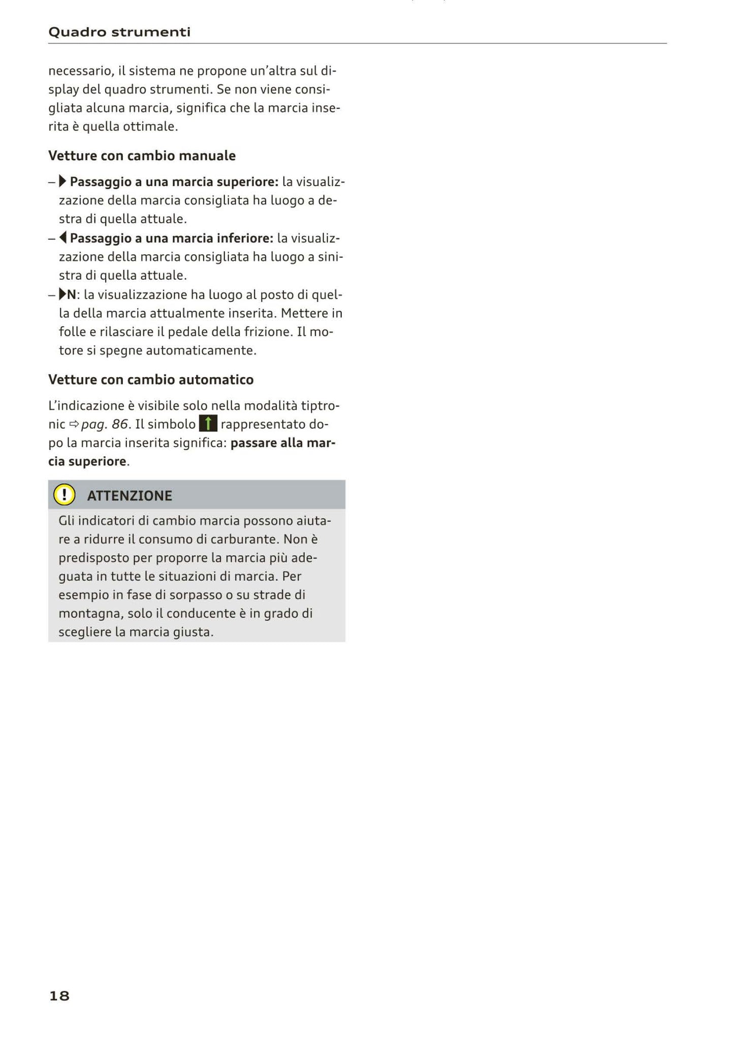 2018-2023 Audi A1 Sportback/A1 citycarver Owner's Manual | Italian