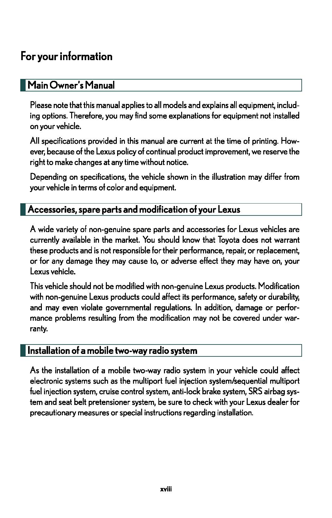 2007 Lexus GX Manuel du propriétaire | Anglais