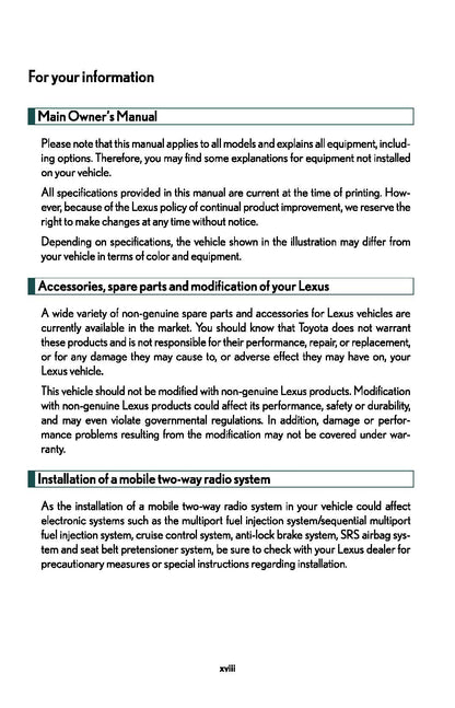 2007 Lexus GX Manuel du propriétaire | Anglais
