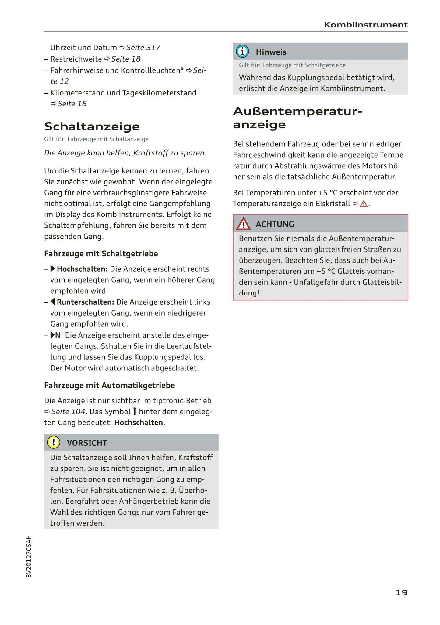 2018-2019 Audi A3/A3 Limousine/A3 Cabriolet/A3 Sportback Owner's Manual | German