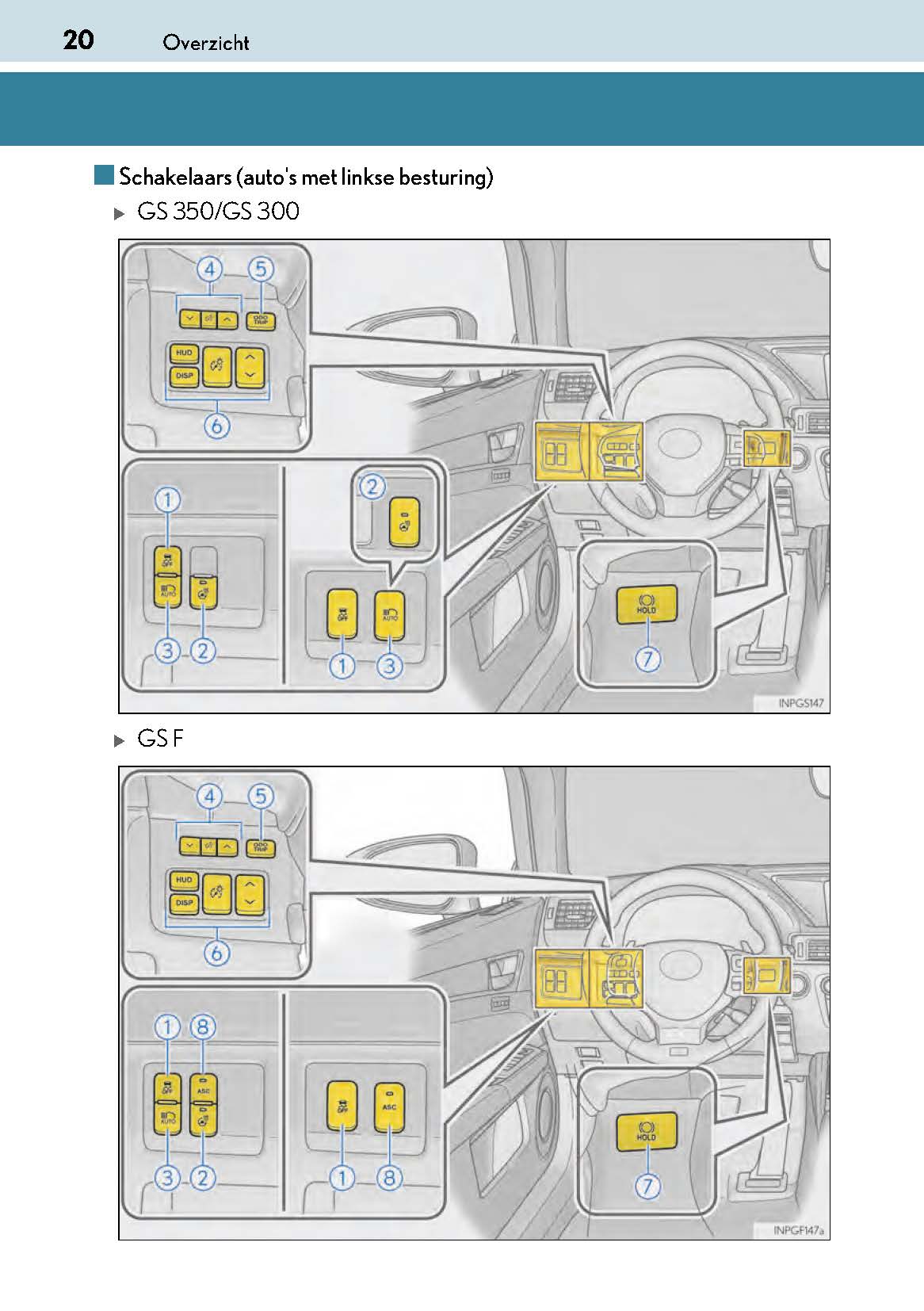 2017-2018 Lexus GS 350/GS 300/GS F Owner's Manual | Dutch