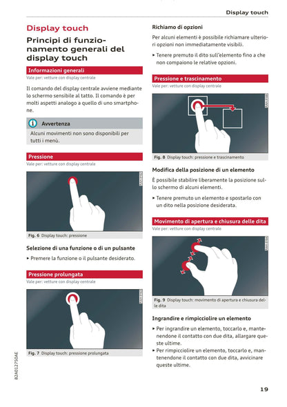 2018-2023 Audi A1 Sportback/A1 citycarver Owner's Manual | Italian