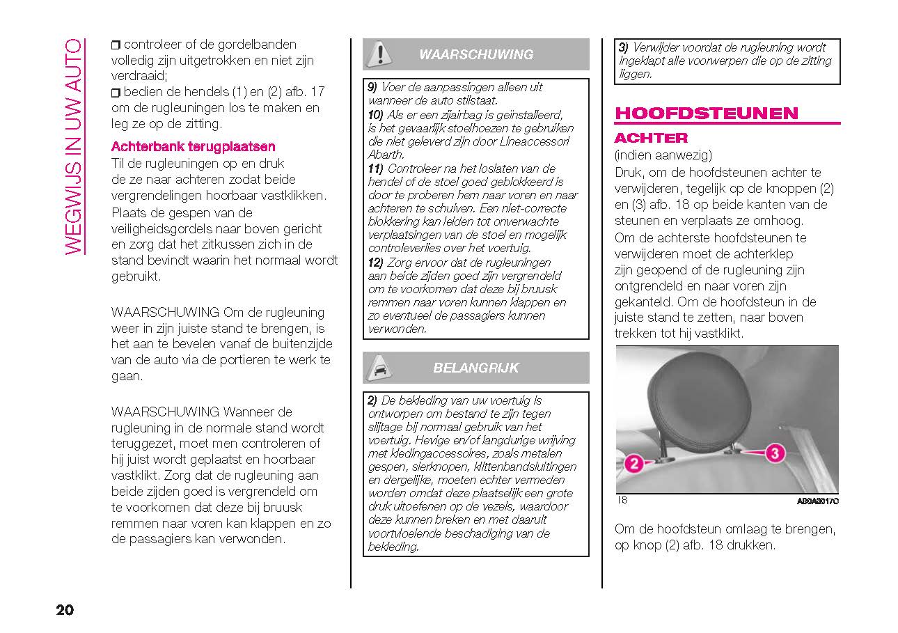 2022-2024 Abarth 595/695 Owner's Manual | Dutch
