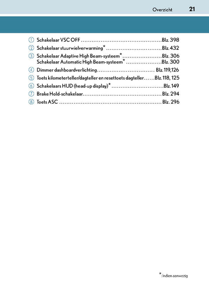2017-2018 Lexus GS 350/GS 300/GS F Owner's Manual | Dutch