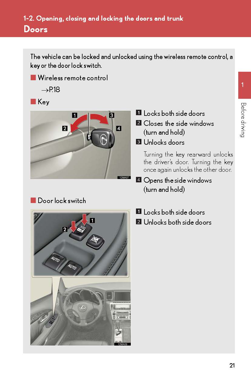 2008 Lexus SC 430 Owner's Manual | English