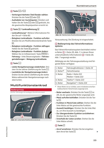 2018-2019 Audi A3/A3 Limousine/A3 Cabriolet/A3 Sportback Owner's Manual | German