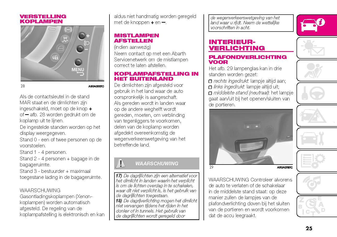 2022-2024 Abarth 595/695 Owner's Manual | Dutch