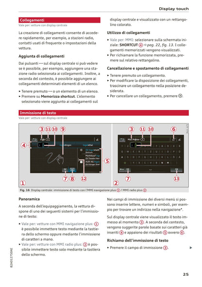 2018-2023 Audi A1 Sportback/A1 citycarver Owner's Manual | Italian
