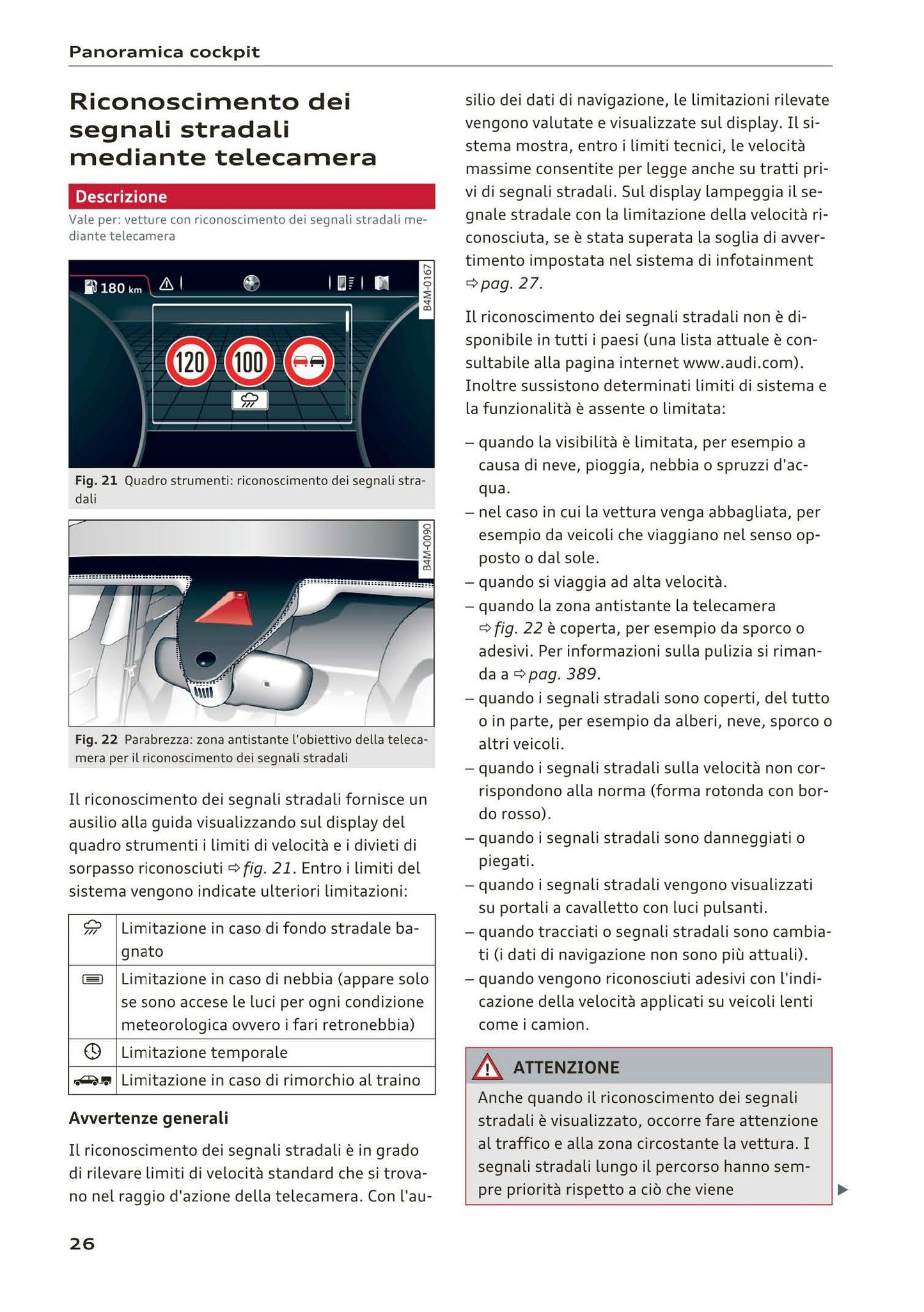 2015-2019 Audi A4/A4 Limousine/A4 Avant Owner's Manual | Italian