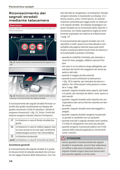 2015-2019 Audi A4/A4 Limousine/A4 Avant Owner's Manual | Italian