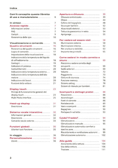 2020-2023 Audi A3/A3 Limousine/A3 Sportback/A3 Sportback g-tron/S3 Limousine/S3 Sportback Owner's Manual | Italian