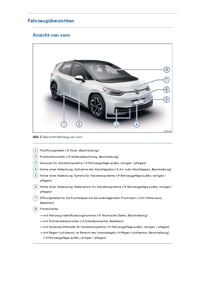 2020-2023 Volkswagen ID.3 Owner's Manual | German