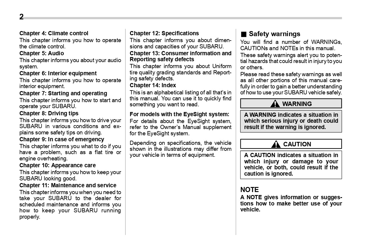 2020 Subaru WRX Owner's Manual | English